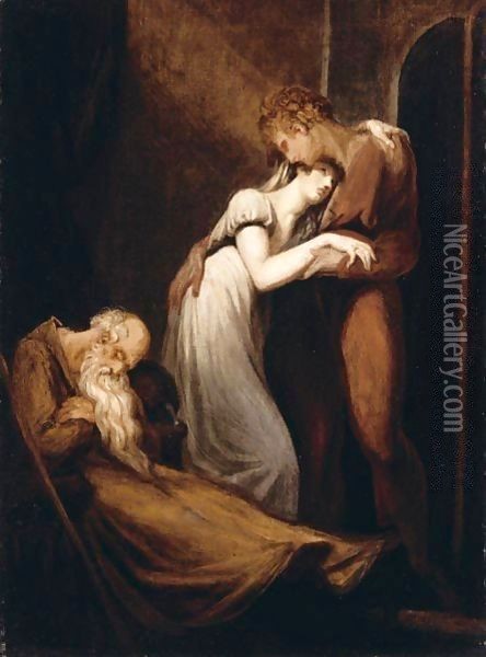 Huon And Amanda With The Dead Alphonso Oil Painting - Johann Henry Fuseli