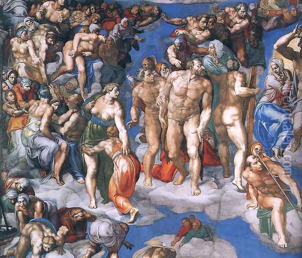 Last Judgment (detail-11) 1537-41 Oil Painting - Michelangelo Buonarroti