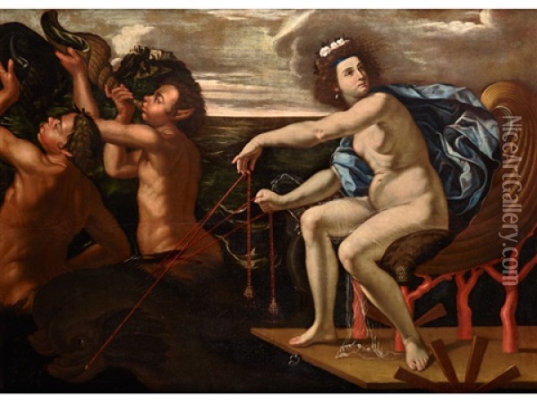 Amphitrite Bei Ihrem Brautzug Zur Hochzeit Mit Neptun Oil Painting - Giovanni Francesco Guerrieri