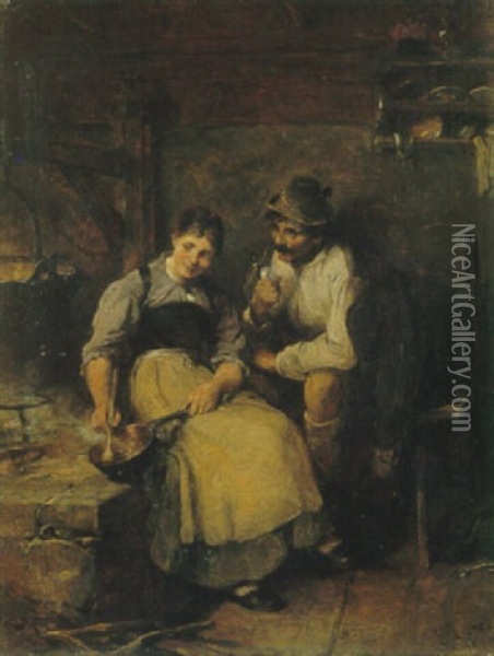 In Der Almhutte Oil Painting - Wilhelm Marc