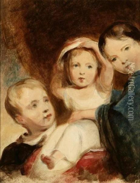The Godey Children Oil Painting - Thomas Sully