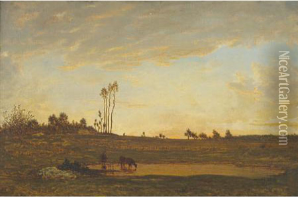 Twilight, Circa Oil Painting - Theodore Rousseau