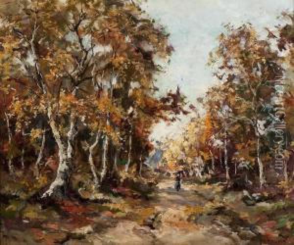 The Forest Path Oil Painting - Jan Hillebrand Wijsmuller