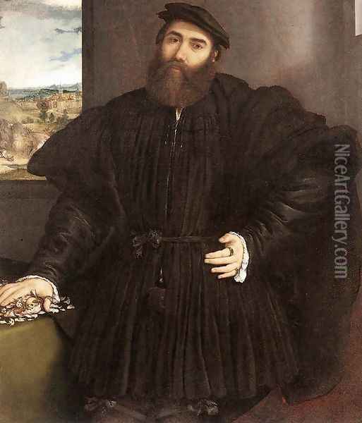 Portrait of a Gentleman c. 1530 Oil Painting - Lorenzo Lotto