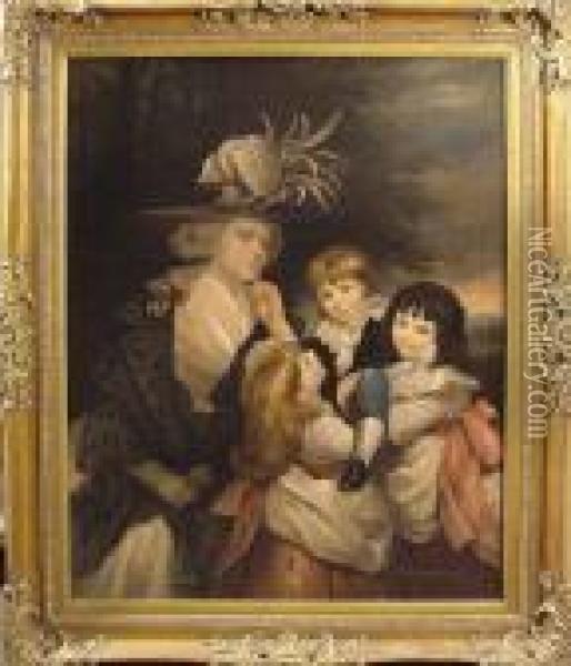 A Family Group Oil Painting - Sir Joshua Reynolds