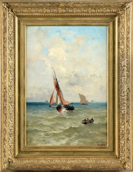 Marine Oil Painting - Amable Louis Pinta
