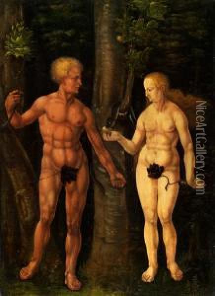 Adam Und Eva Oil Painting - Hans Hoffmann
