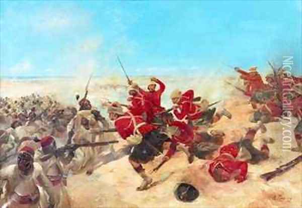 The Black Watch at the Battle of Tel el Kebir on the 13th September Oil Painting - Henri-Louis Dupray