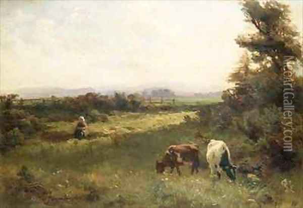 A Summers afternoon near Blairgowrie Oil Painting - David Farquharson