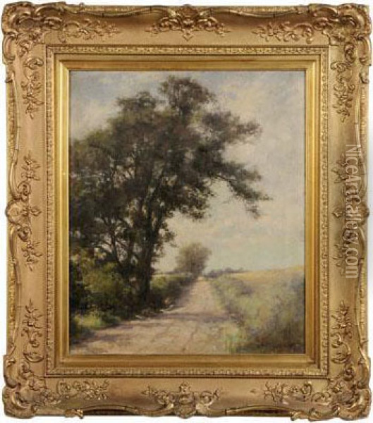A Country Lane Oil Painting - Norman M. Mcdougall