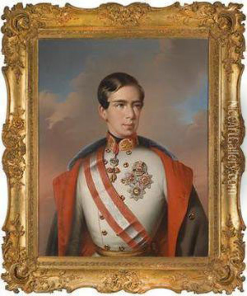 Kaiser Franz Joseph I Of Austria Oil Painting - Eduard Klieber