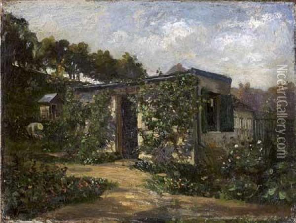 La Cabane D'un Jardinier Oil Painting - Jules Dupre