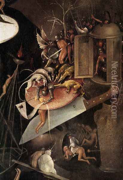 Triptych of Garden of Earthly Delights (right wing) (detail 5) c. 1500 Oil Painting - Hieronymous Bosch
