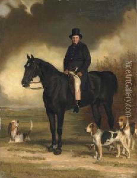 Portrait Of Arthur S. Brook, Master Of The Bexhill Harriers Oil Painting - Stephen Pearce
