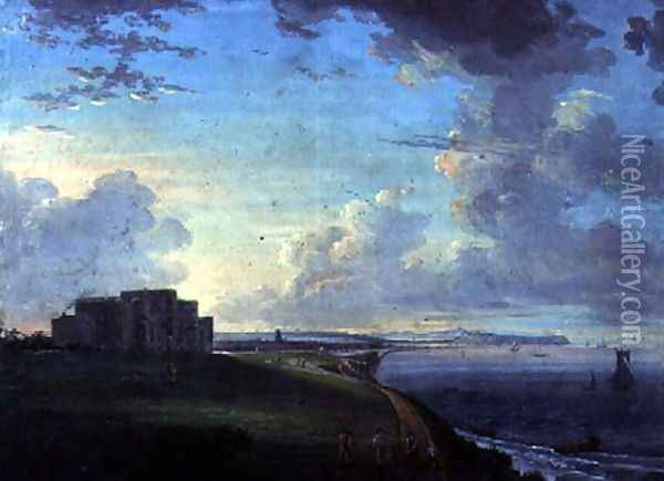 Highcliffe, near Christchurch, Dorset, the Seat of the Marquis of Bute, from the East Oil Painting - Adam Callander