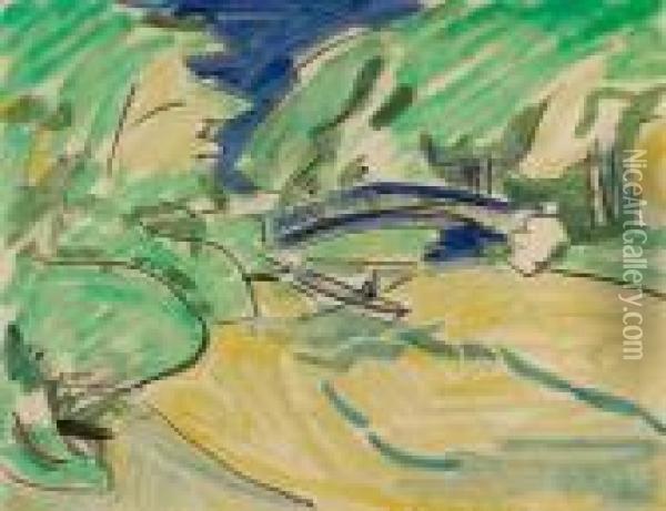 Ruderboot Unter Der Brucke Oil Painting - Ernst Ludwig Kirchner