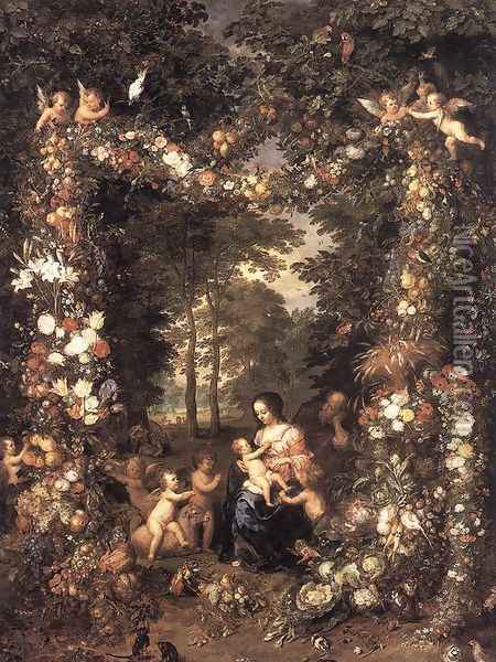 The Holy Family c. 1623 Oil Painting - Jan The Elder Brueghel