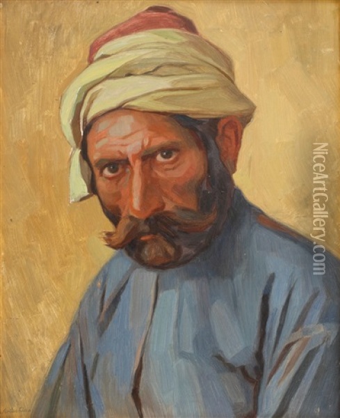 Turkish Man Oil Painting - Constantin Artachino