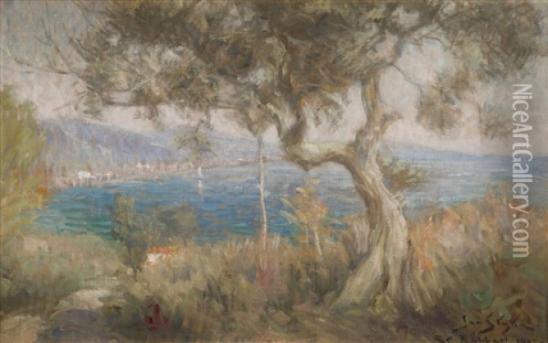 Saint-raphael Landscape Oil Painting - Jan Styka