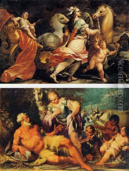Scene Mitologiche Oil Painting - Antonio Domenico Beverense