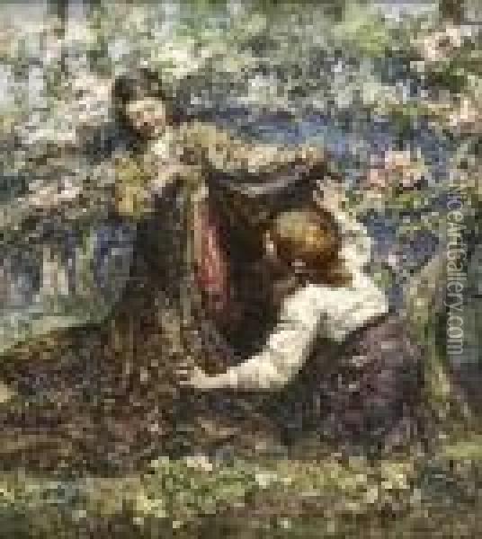 The Butterfly Catchers Oil Painting - Edward Atkinson Hornel