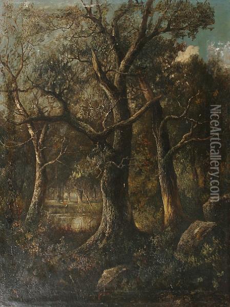 Figure By A Woodland Pool Oil Painting - Joseph Thors