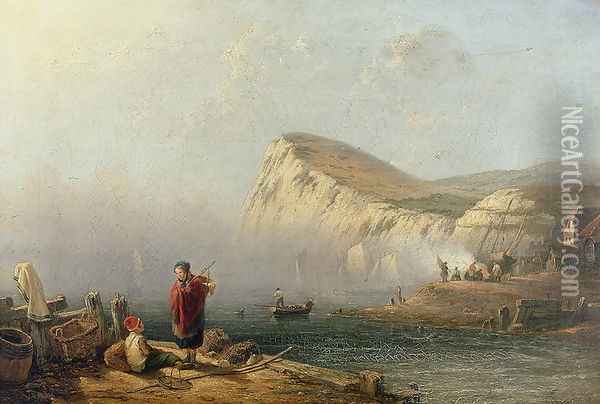 Beachy Head, 1850 Oil Painting - James Wilson Carmichael