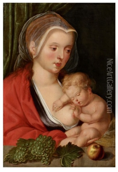 Madonna Mit Kind Oil Painting - Cornelis van Cleve