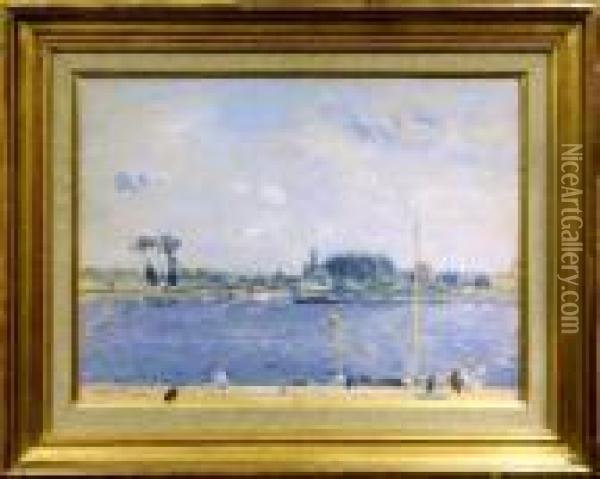[vue De La Seine] Oil Painting - Frantz Charlet