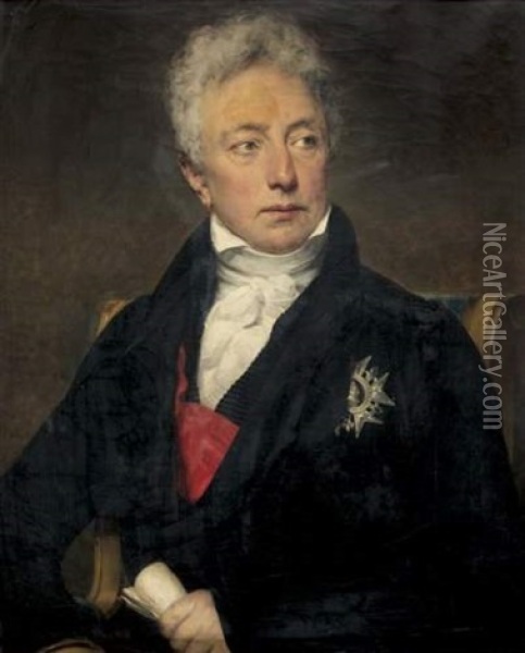 Portrait En Buste De Jacques-claude Comte Beugnot Oil Painting - Louis Hersent