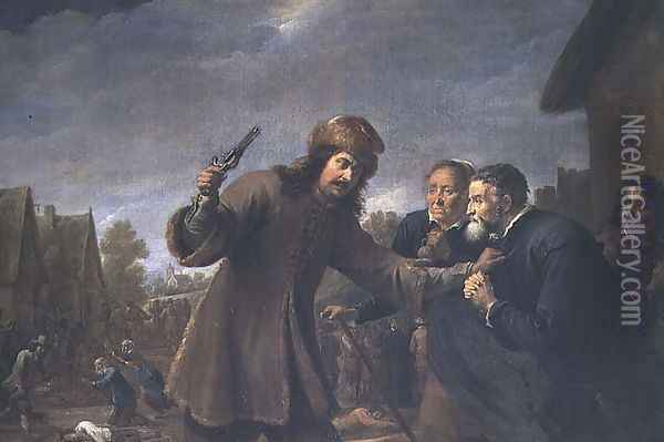 Attack on a Village, 1648 Oil Painting - David The Younger Teniers