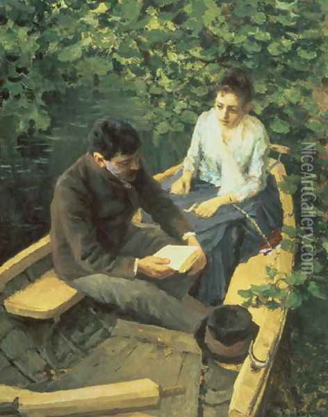 In the Boat, 1888 Oil Painting - Konstantin Alexeievitch Korovin