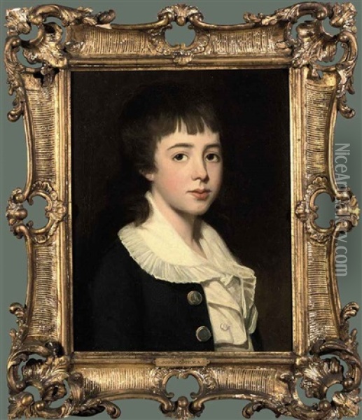Portrait Of William Henry West Betty In A Blue Coat And White Blouse Oil Painting - John Opie