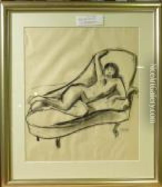 Nakenstudie Oil Painting - John Jon-And