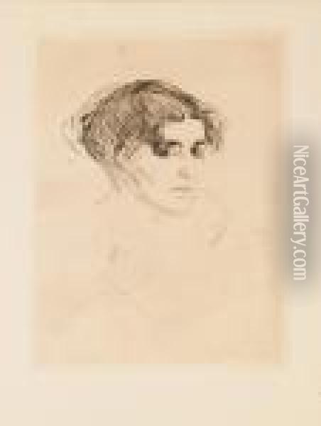 Kvinnehode Oil Painting - Edvard Munch