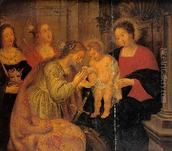 Le Mariage Mystique De Sainte Catherine Oil Painting - Arnold Frans (Francesco) Rubens