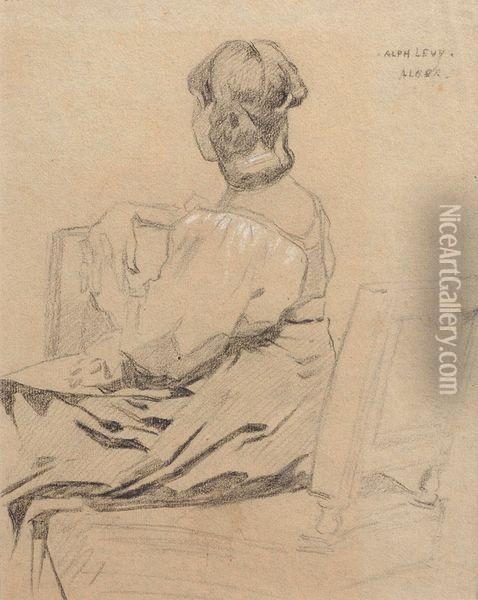 Jeune Femme De Dos Oil Painting - Alphonse Levy