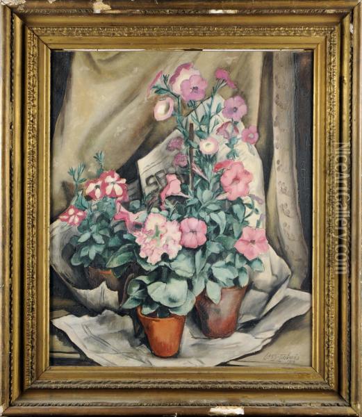 Vase Garni De Fleurs Oil Painting - Albert Claes-Thobois
