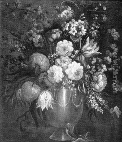 Bunter Straus Mit Rosen, Tulpen Und Anderen Blumen Oil Painting - Juan De Arellano