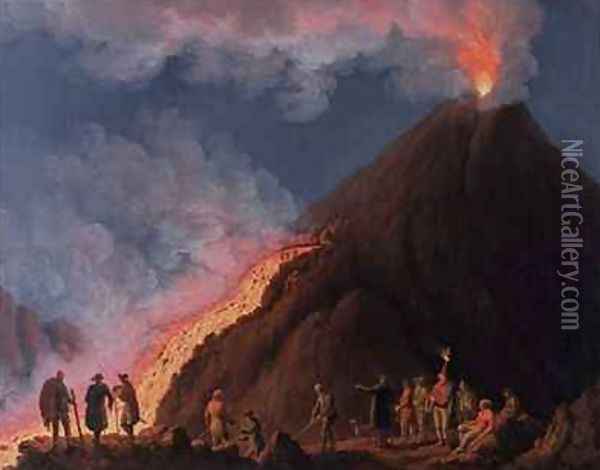 The Eruption of Mount Vesuvius in 1774 Oil Painting - Jakob Philippe Hackert