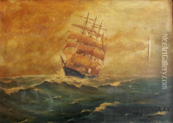 Sailing Oil Painting - O. Legzdins