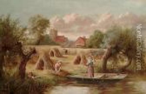 Haymakers Oil Painting - William Perring Hollyer