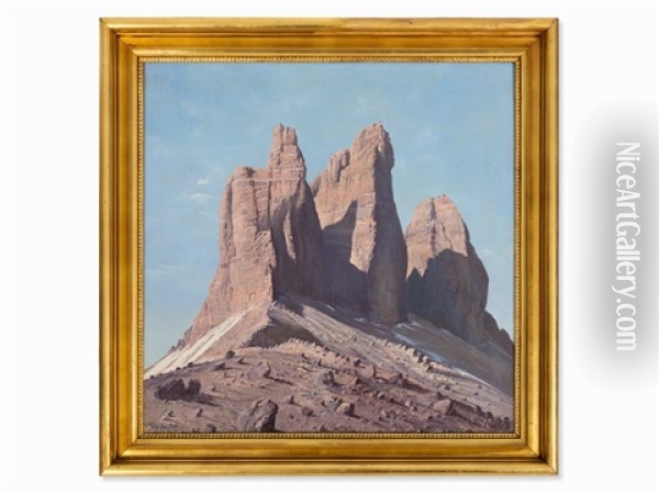 Dolomites - Tre Cime Oil Painting - Hans Sterbik