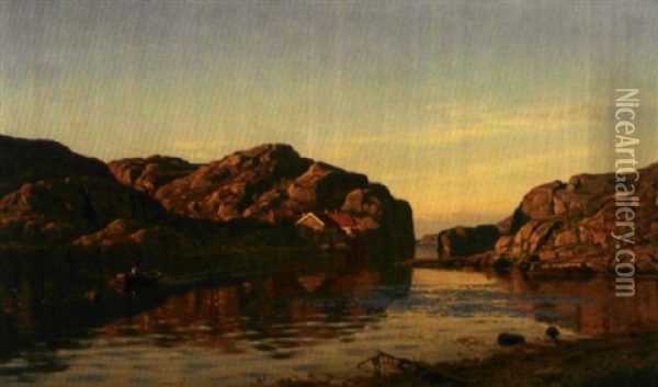 Morgen I Ny Hellesund Oil Painting - Amaldus Clarin Nielsen