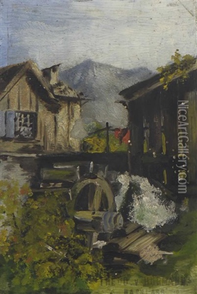 Wassermuhle Oil Painting - Theodor von Hoermann