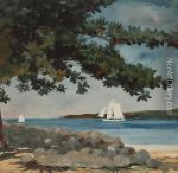 Nassau: Water And Sailboat Oil Painting - Winslow Homer