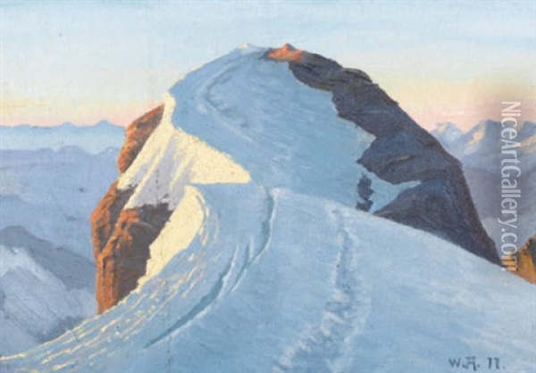 Gipfel Des Titlis In Engelberg Oil Painting - Wilhelm Amrhein
