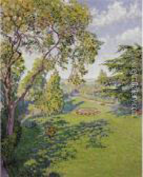 Le Parc En Ete Oil Painting - Gustave Cariot