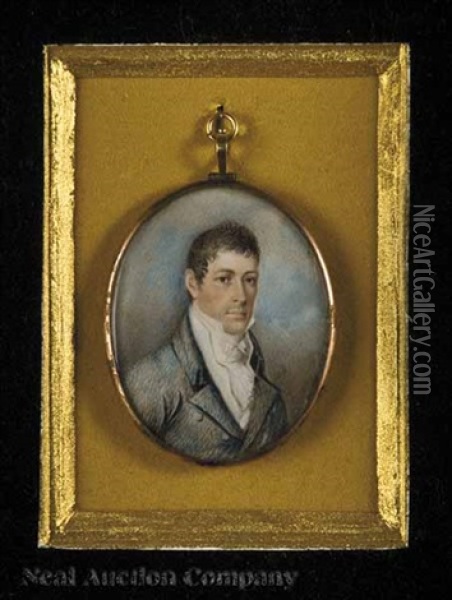 Portrait Miniature Of Jacob Cummings Oil Painting - Benjamin Trott
