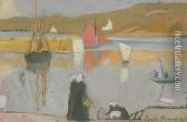 Le Port A Saint-briac Oil Painting - Emile Bernard